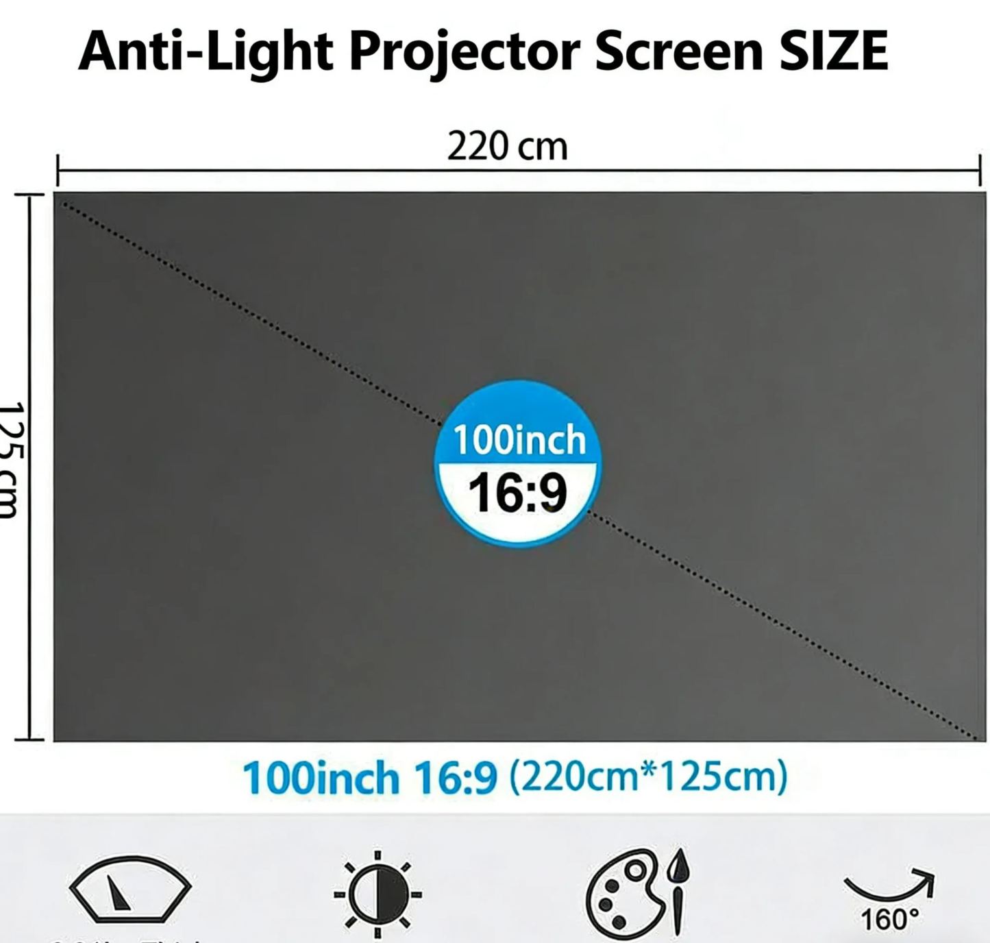Anti-light Compatible 4K Screen (16:9)🎥✨