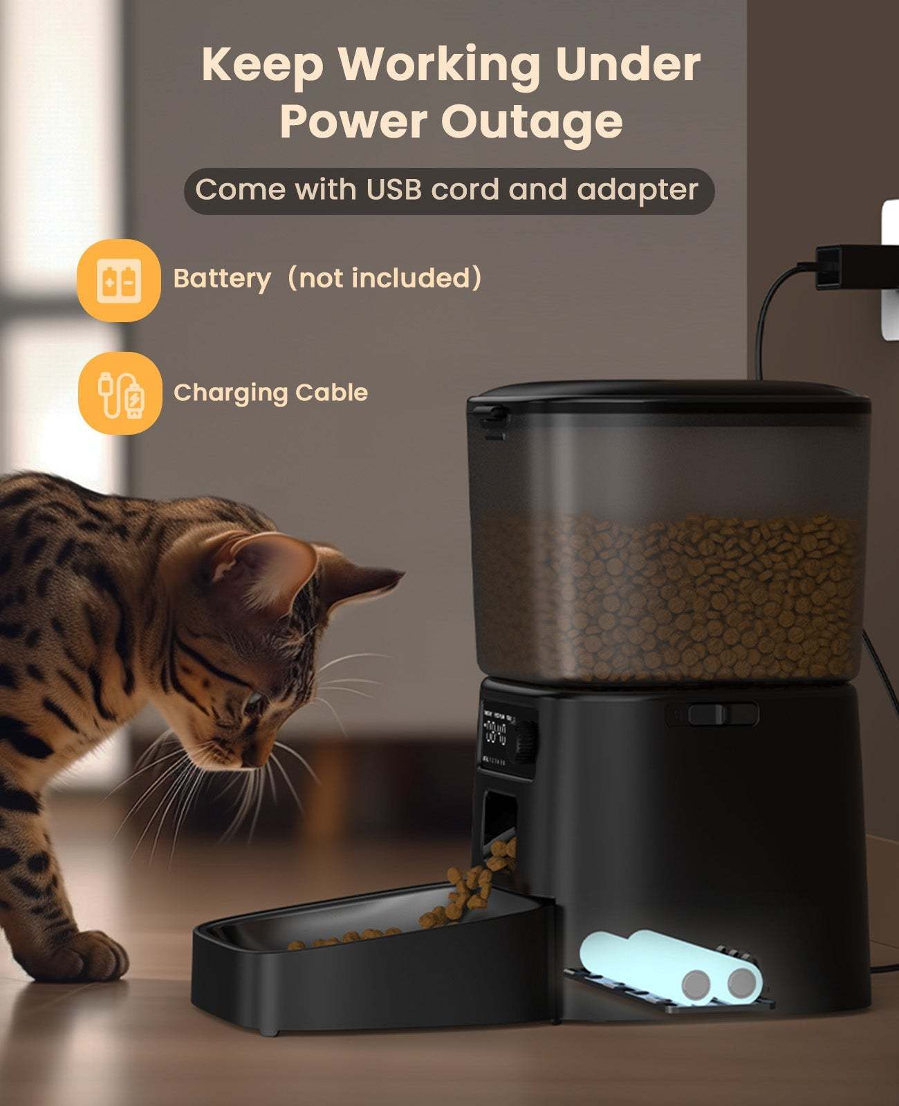 Oneisall 3.5L Automatic Cat Feeder with APP Control & 2.4G Wi-Fi