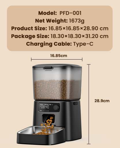 Oneisall 3.5L Automatic Cat Feeder with APP Control & 2.4G Wi-Fi