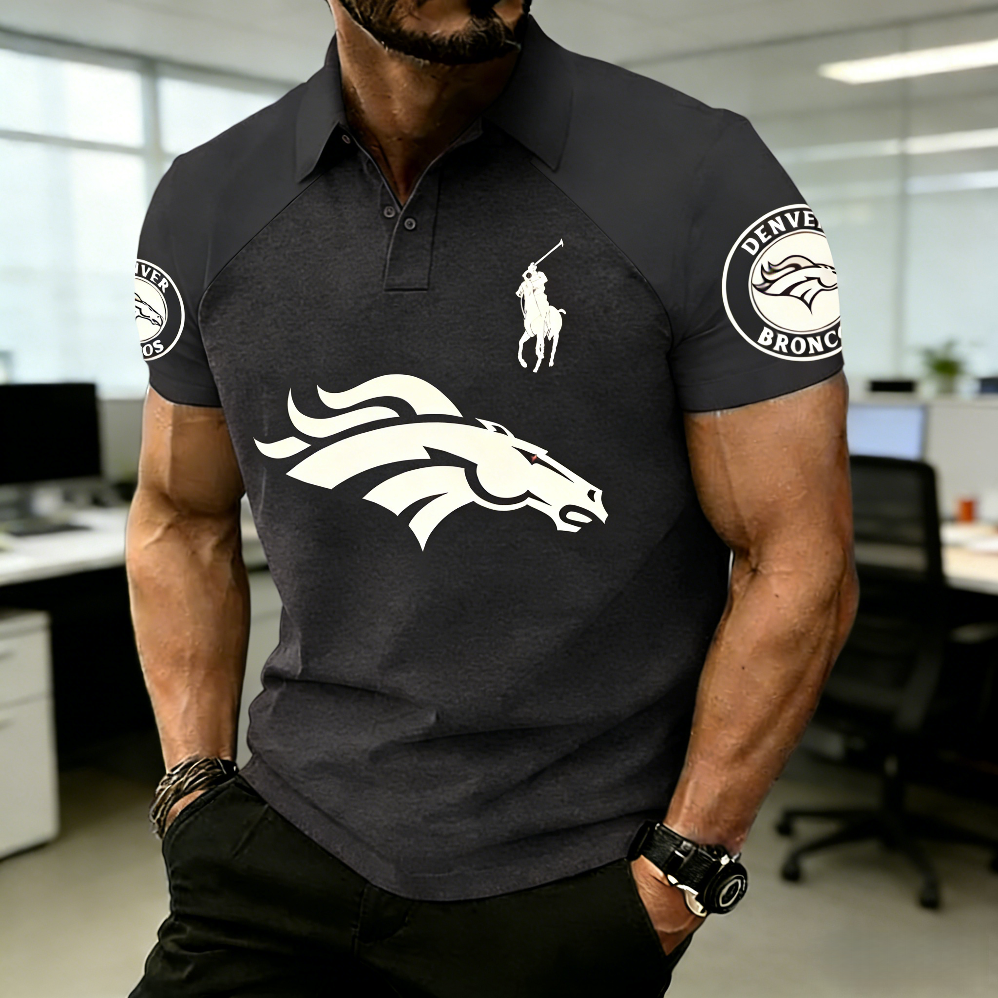 NFL Denver Broncos Two-Tone Polo Shirt