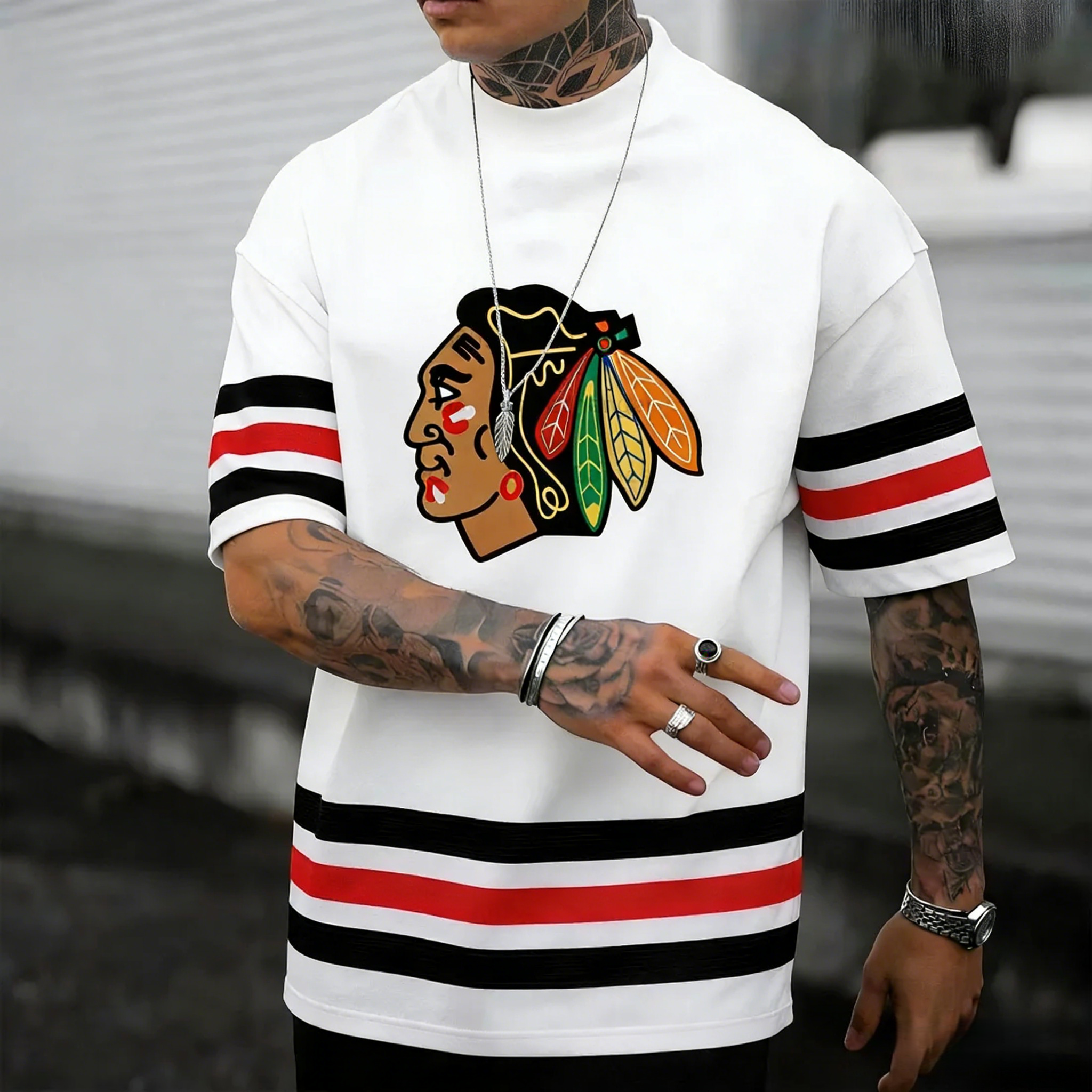 Unisex "chicago blackhawks" Inspired Trendy T-shirt