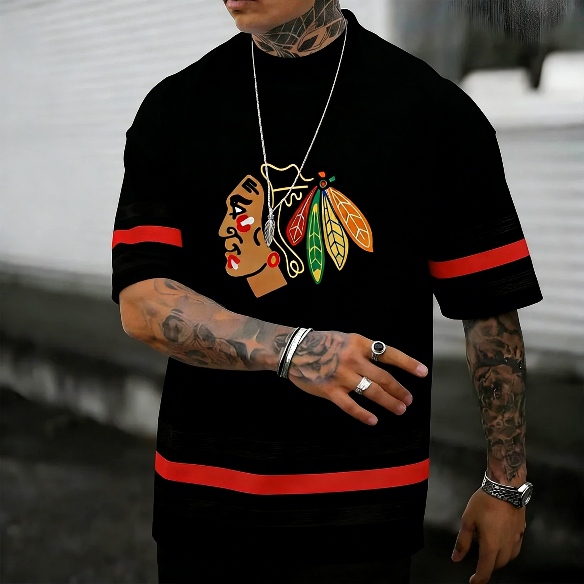 Unisex "chicago blackhawks" Inspired Trendy T-shirt