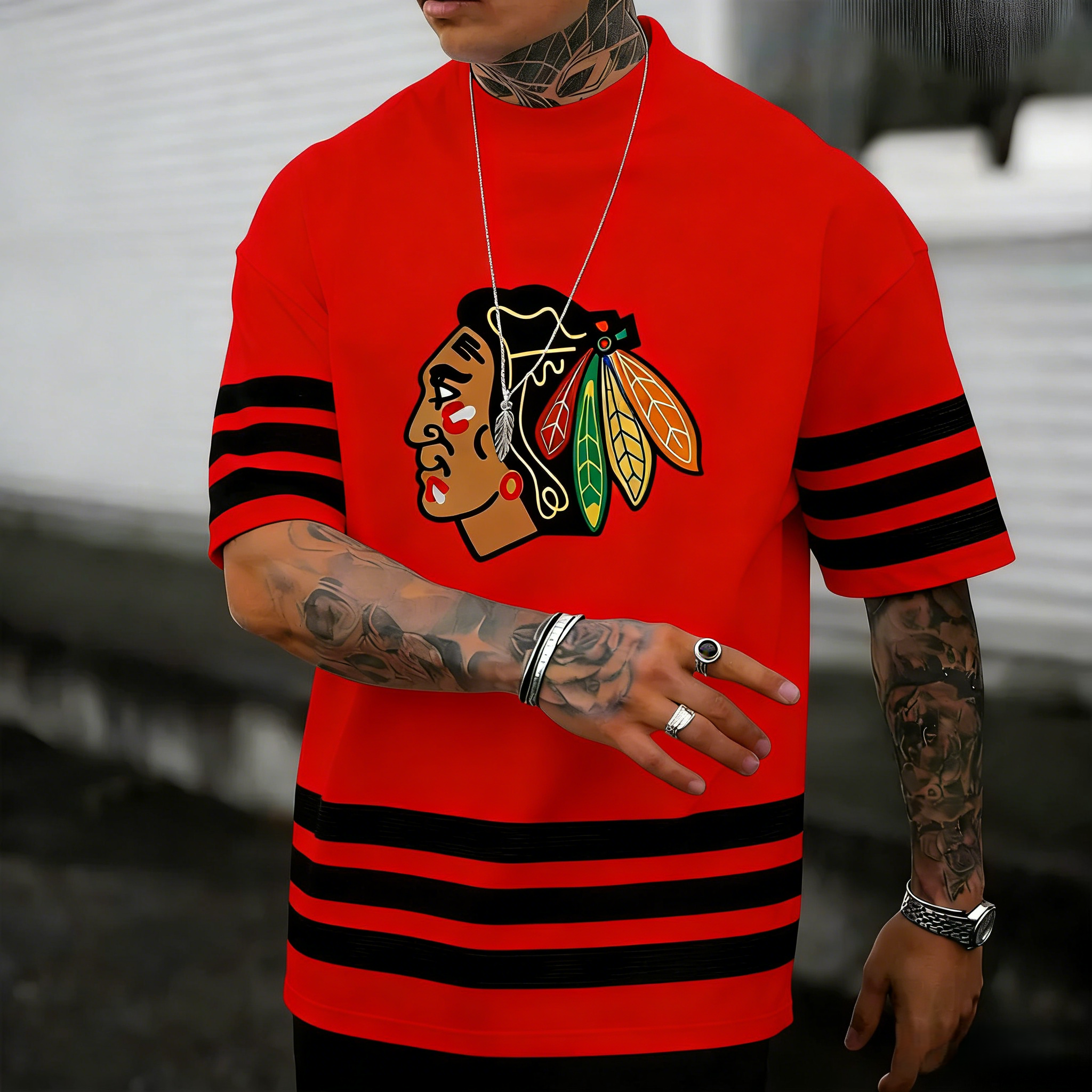 Unisex "chicago blackhawks" Inspired Trendy T-shirt
