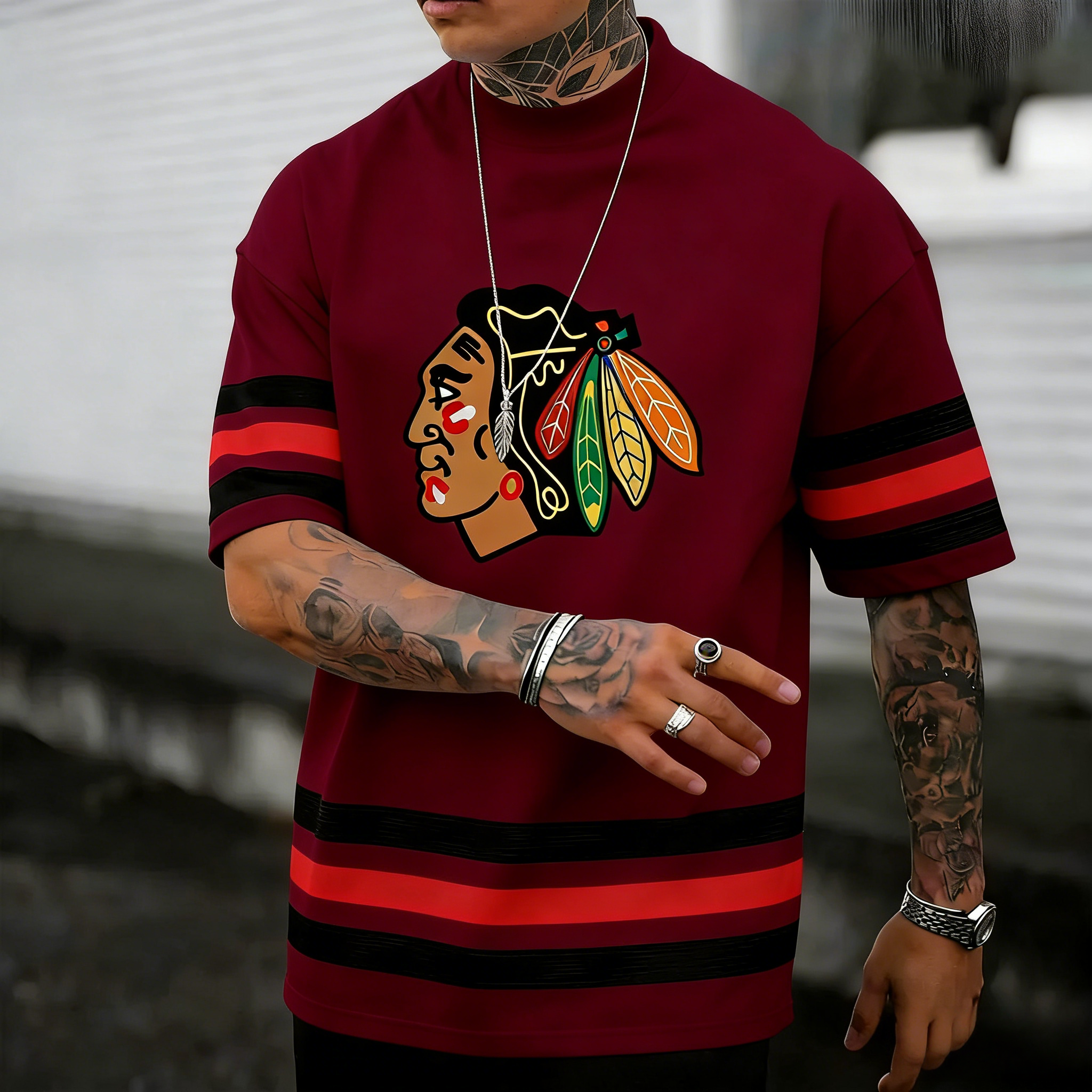 Unisex "chicago blackhawks" Inspired Trendy T-shirt