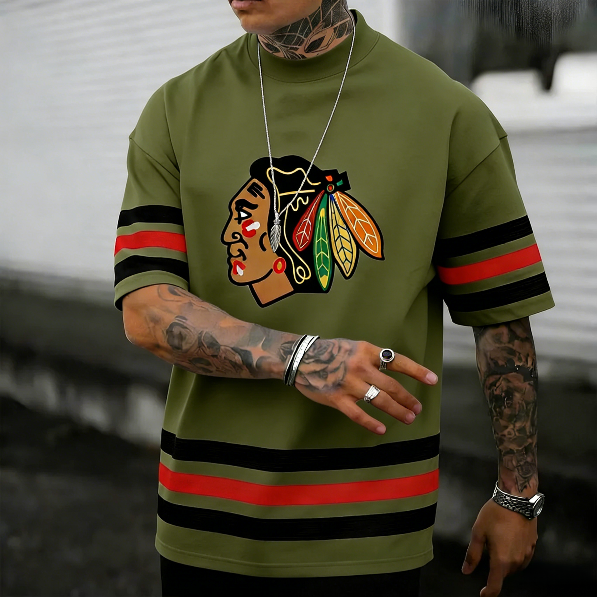 Unisex "chicago blackhawks" Inspired Trendy T-shirt