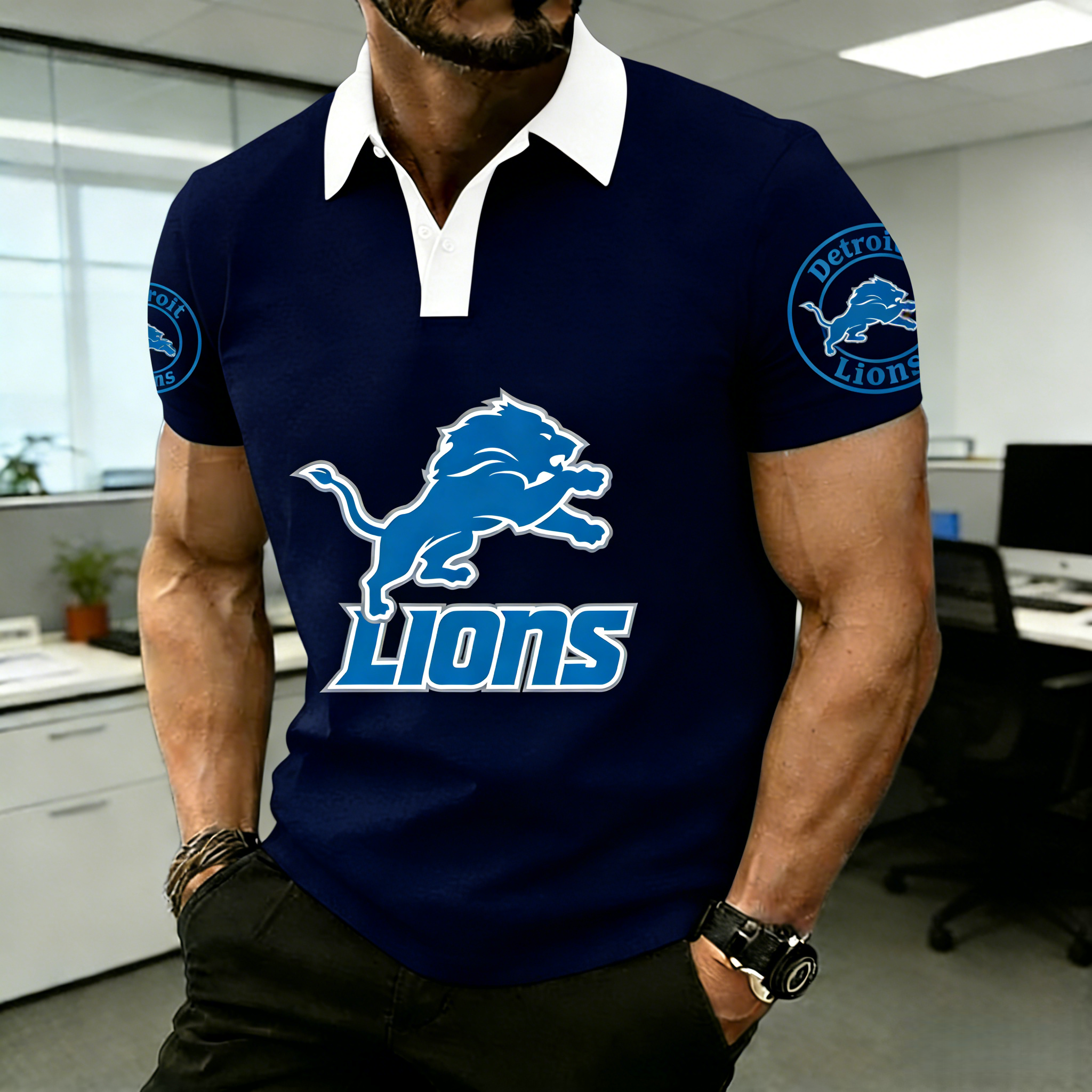 NFL Detroit Lions Premium Polo Shirt