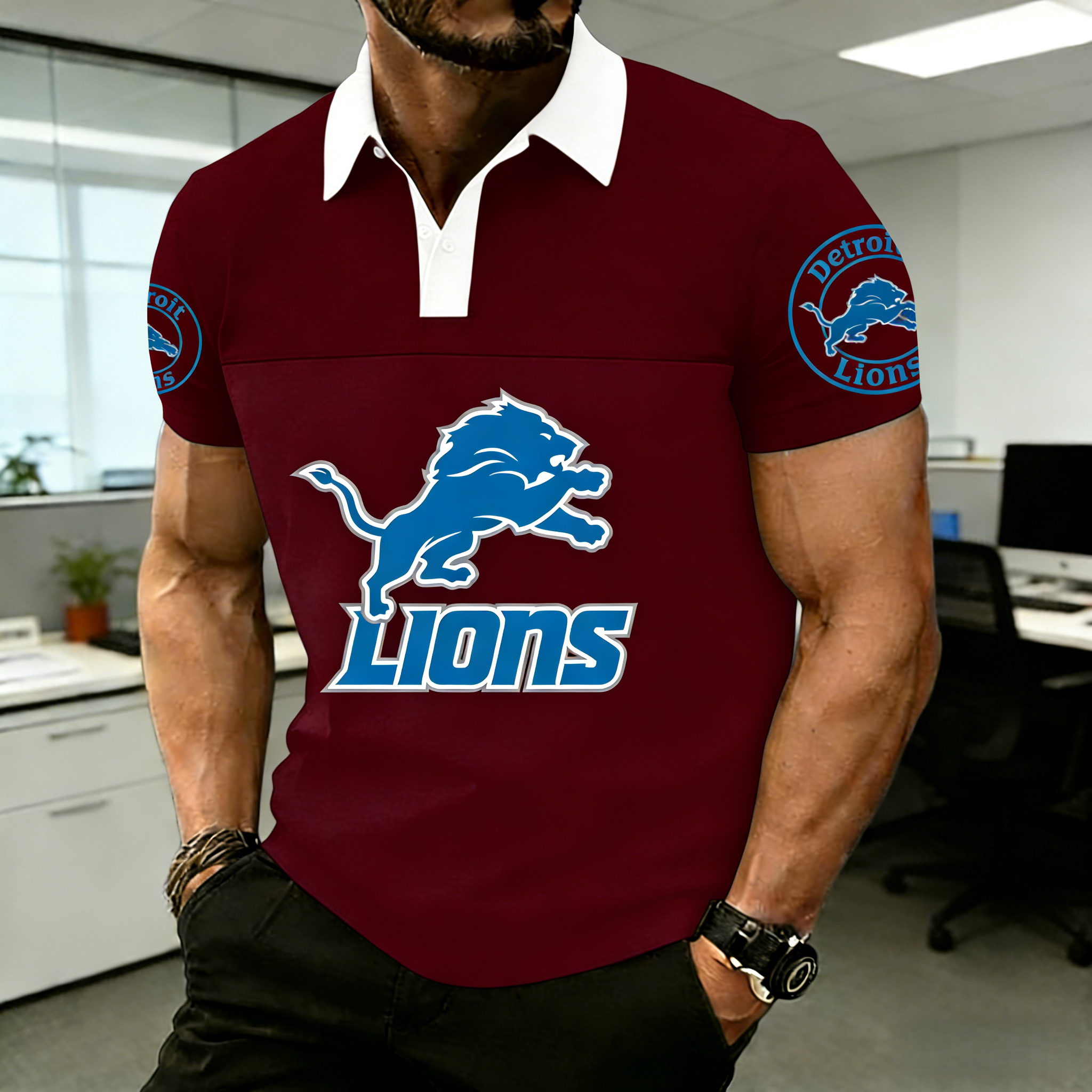 NFL Detroit Lions Premium Polo Shirt