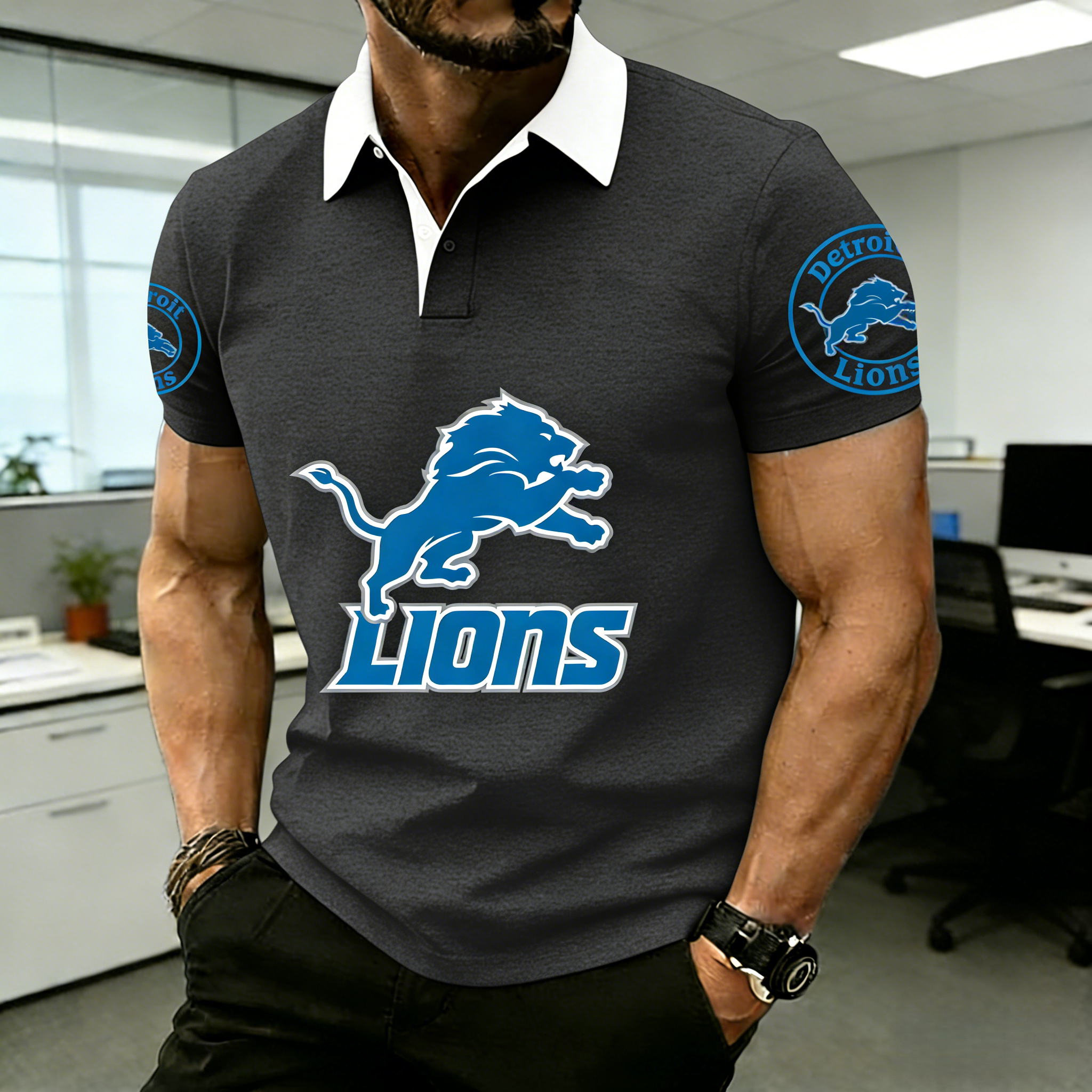 NFL Detroit Lions Premium Polo Shirt