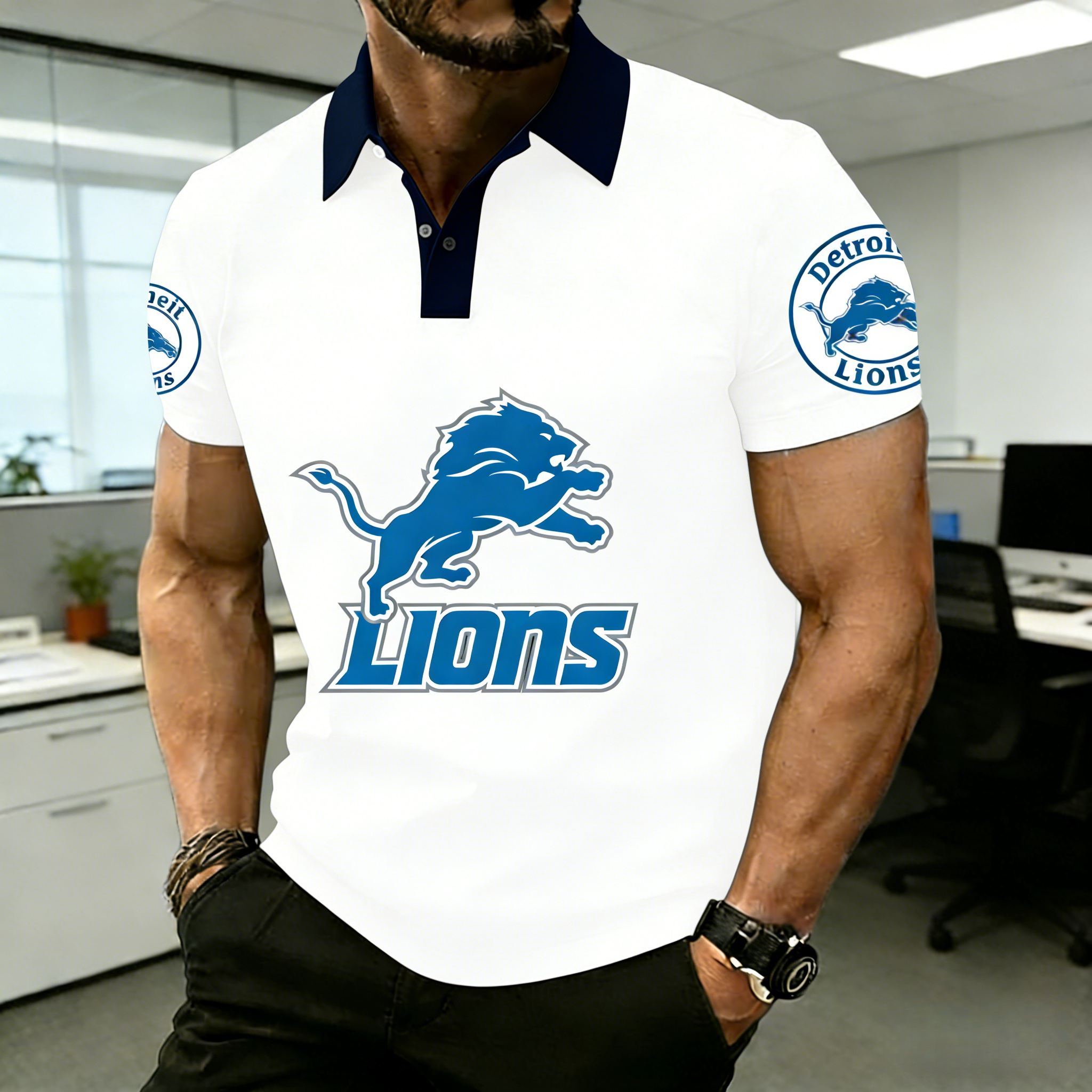 NFL Detroit Lions Premium Polo Shirt 