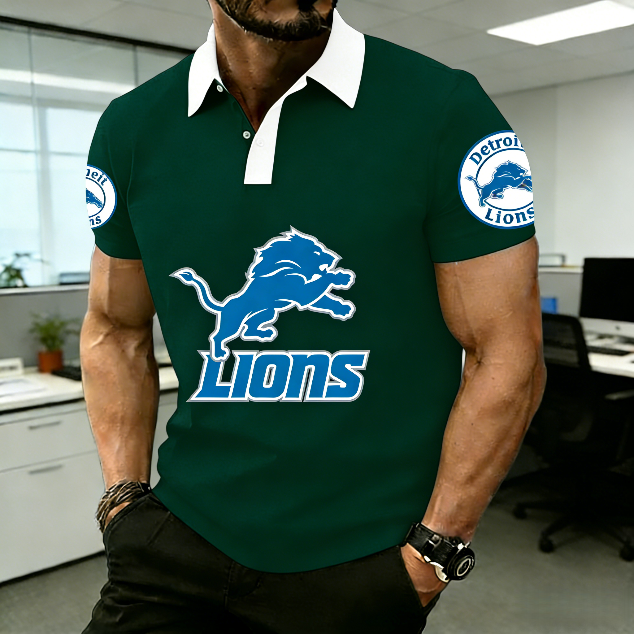NFL Detroit Lions Premium Polo Shirt 
