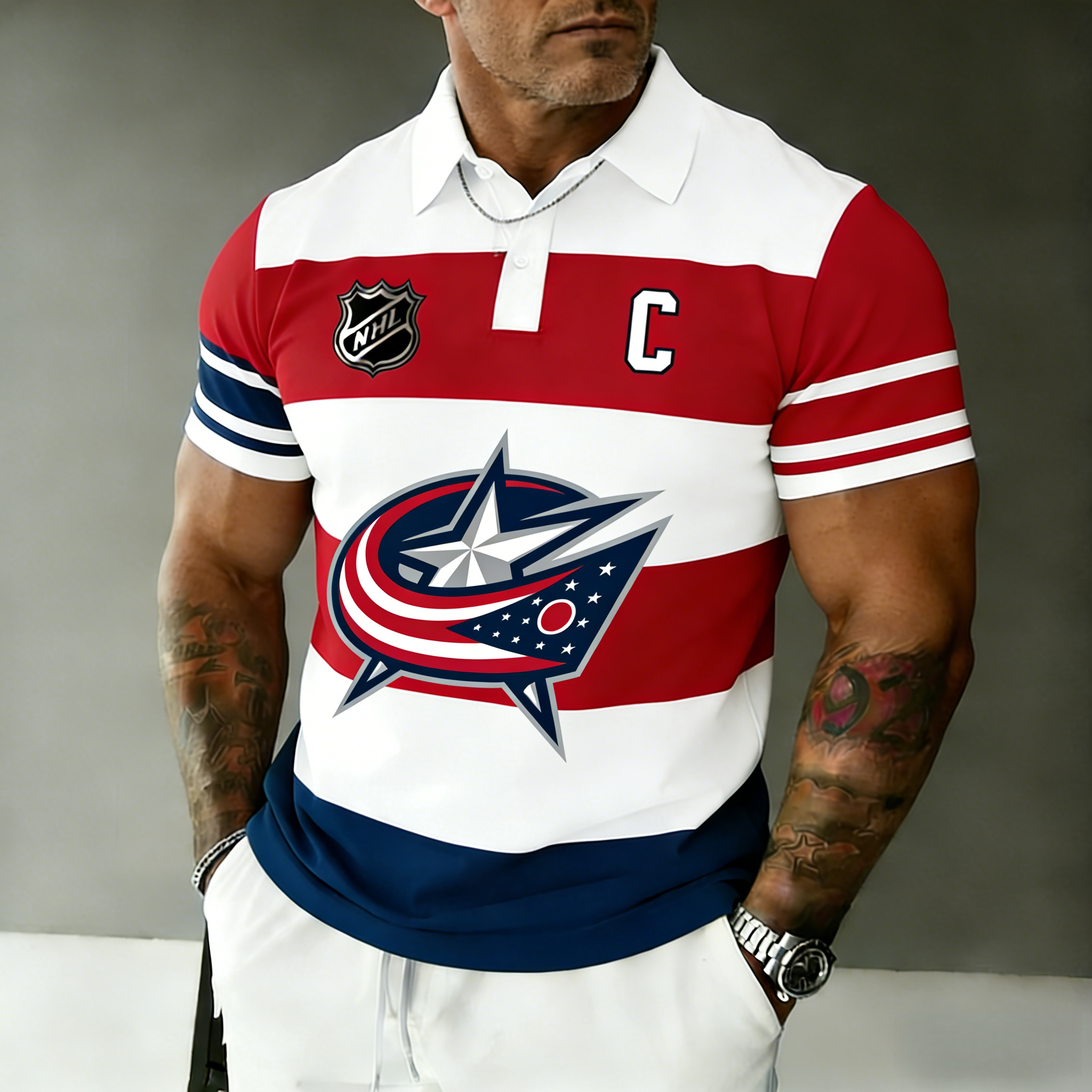 Columbus Blue Jackets captain's polo shirt
