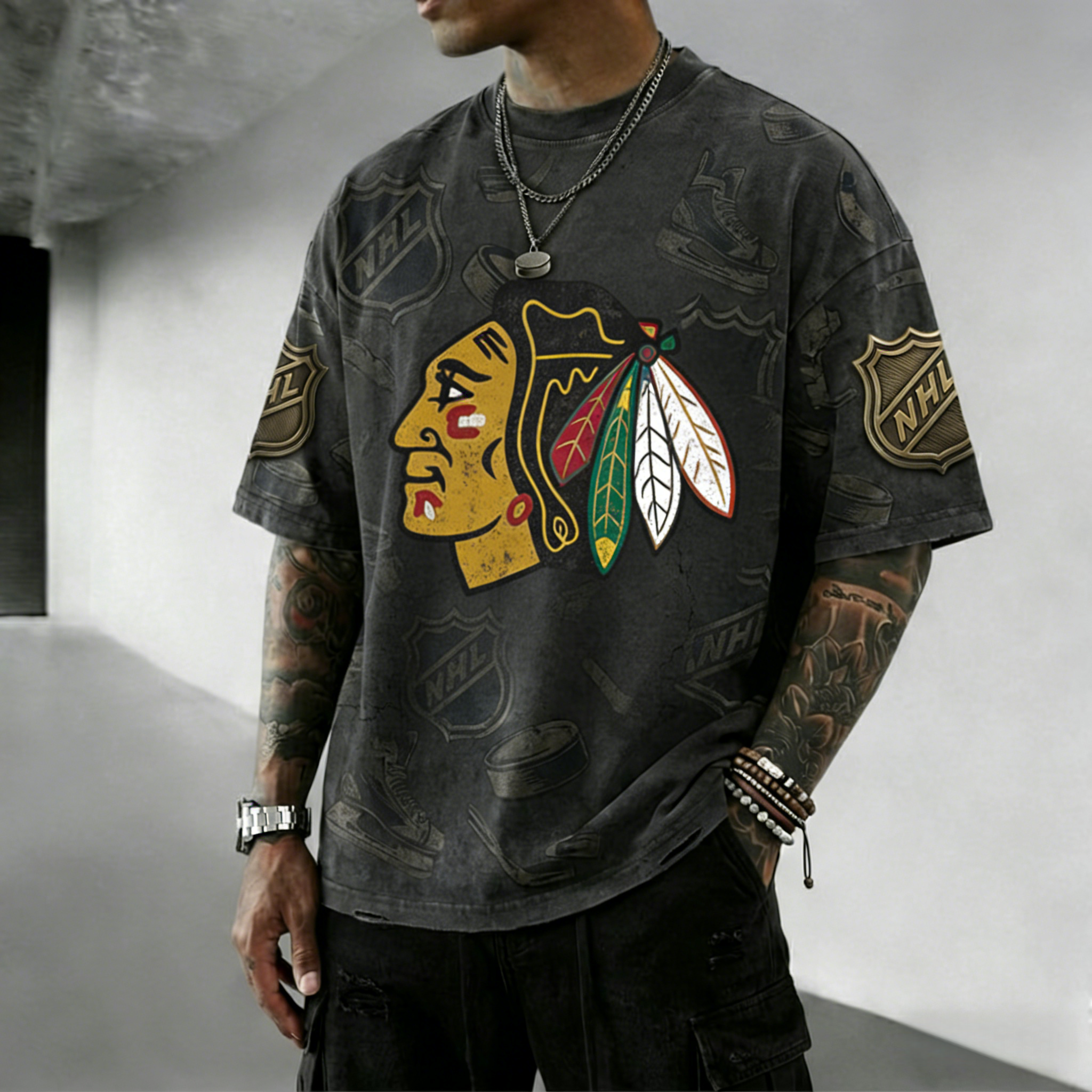 Chicago Blackhawks Classic Logo T-Shirt - Washed Series