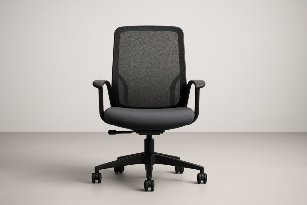 Chaise de Bureau en Nylon Noir avec Dossier en Maille