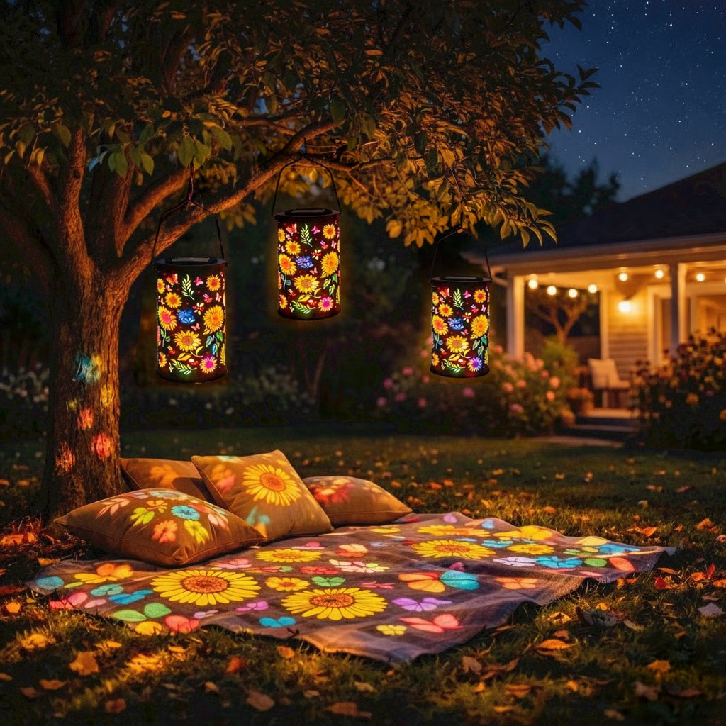 🌻🌞Colorful Sunflower Glow Solar Garden Lantern