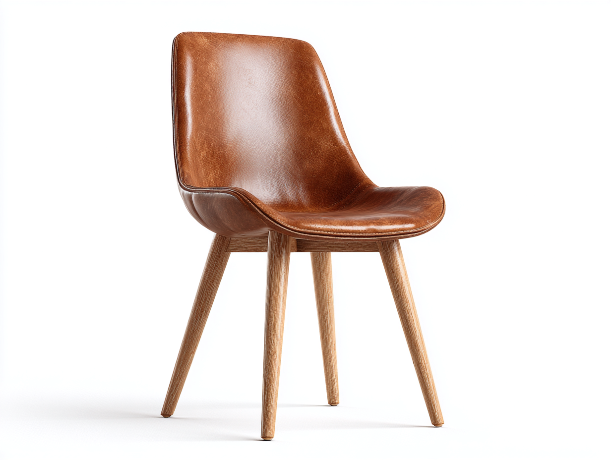 Sedia da pranzo-pelle sintetica-legno-52x58x83 cm-marrone-stile moderno-Luxemybay