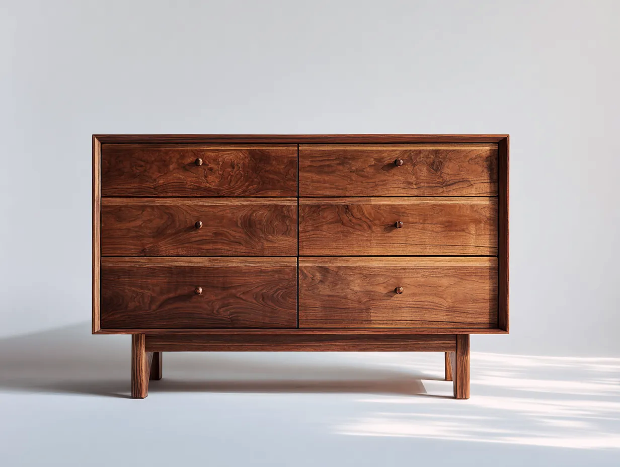 Cassettiera-legno-150x45x82 cm-Legno Noce-stile moderno per interni-Luxemybay