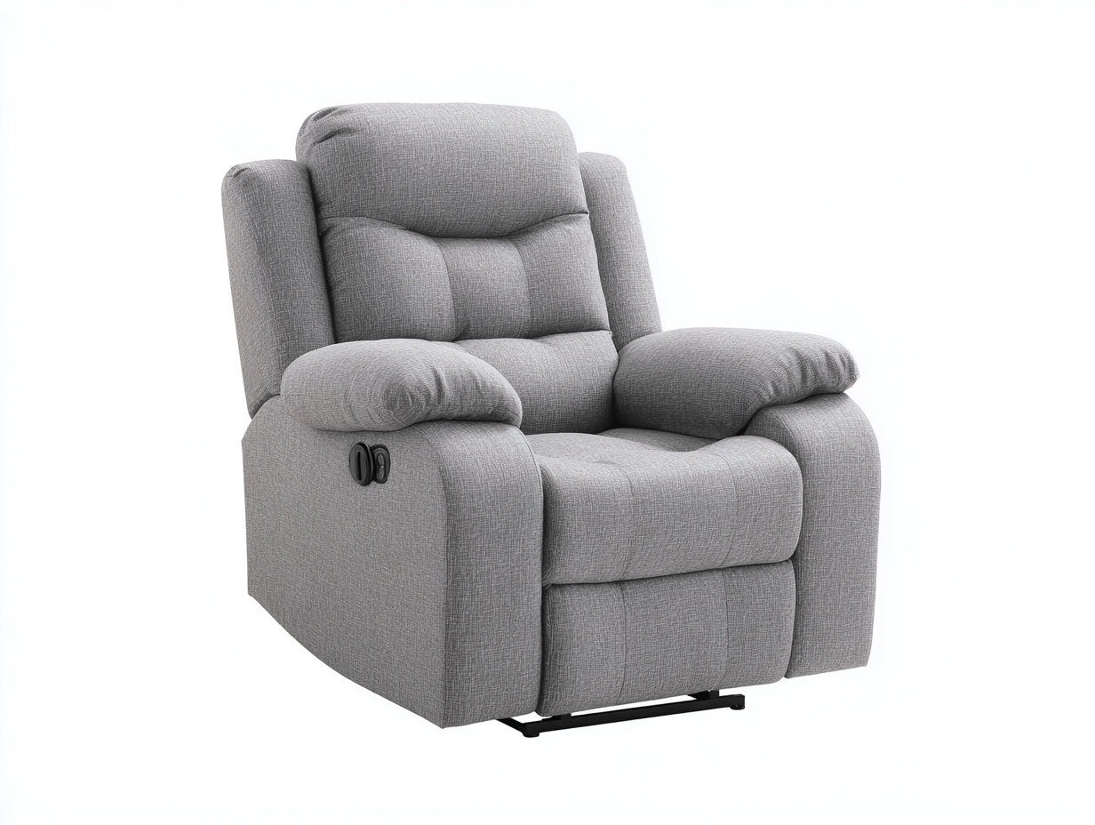 Poltrona reclinabile - tessuto-metallo - 98x93x107 cm - grigio chiaro - comfort moderno-Luxemybay