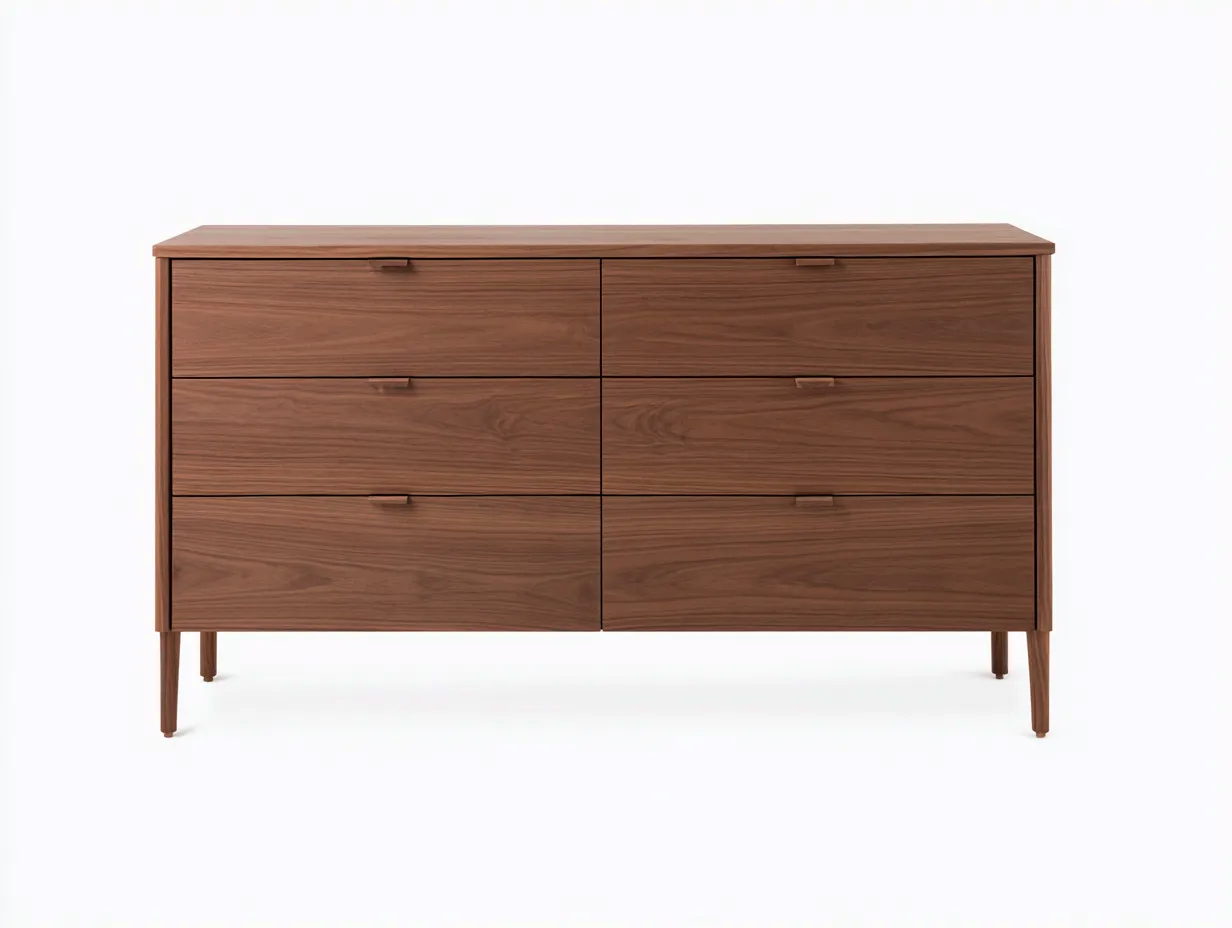 Cassettiera-legno-160x45x78 cm-Legno Noce-stile moderno per interni-Luxemybay