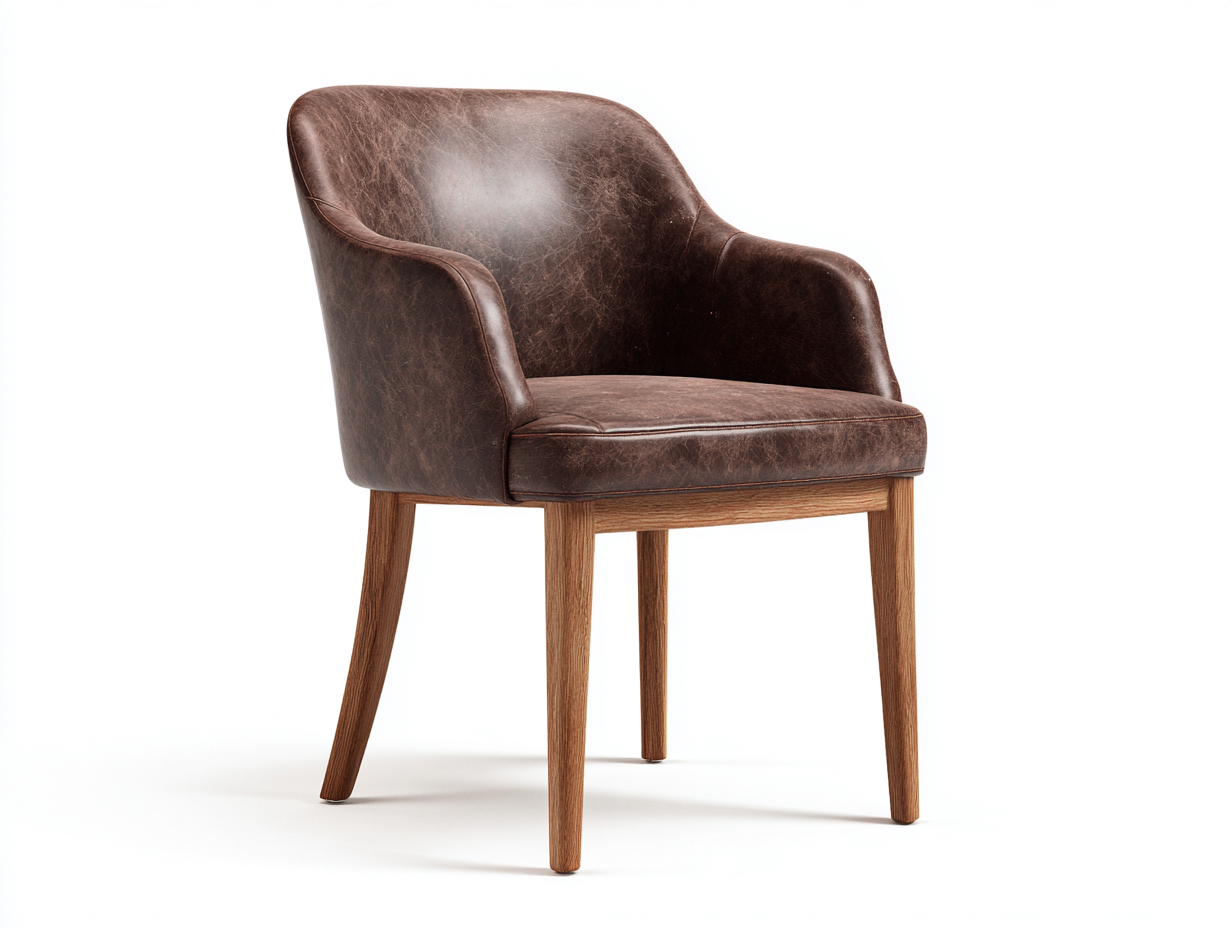 Sedia da pranzo-pelle sintetica-legno-57x60x83 cm-marrone-stile moderno-Luxemybay