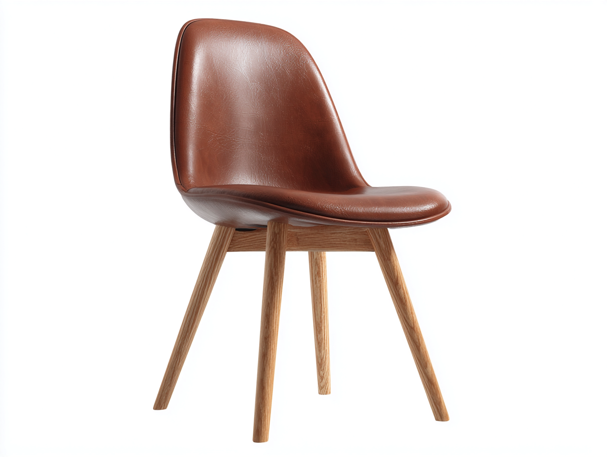 Sedia da pranzo-pelle sintetica-legno-50x56x82 cm-marrone-stile contemporaneo-Luxemybay