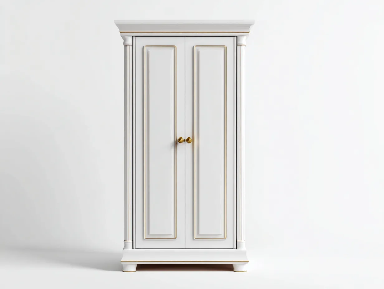 Armoire 2 portes en panneaux finis 90 x 50 x 180 cm - blanc - rangement classique pour chambre-Luxeupyard