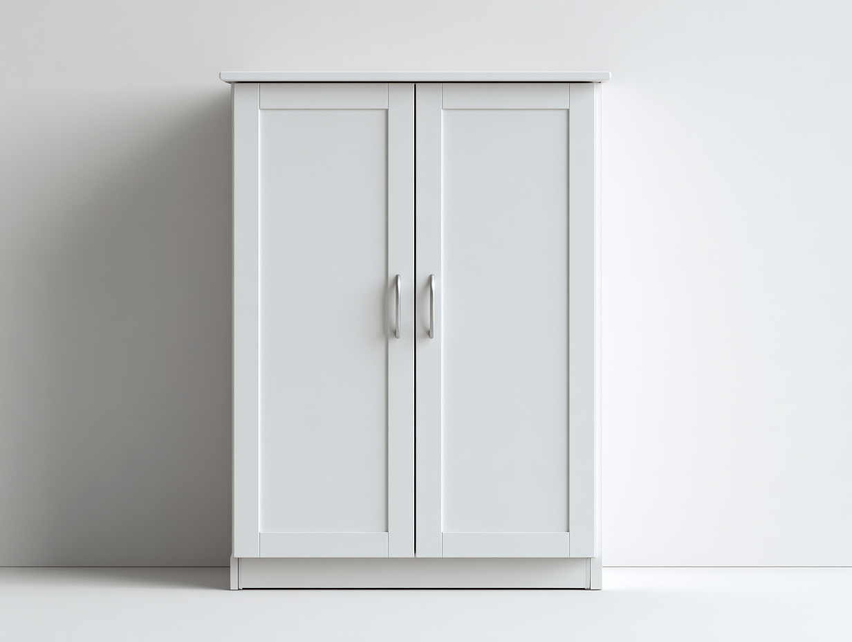 Armoire 2 portes en panneaux finis 100 x 50 x 170 cm - blanc - rangement classique pour chambre-Luxeupyard