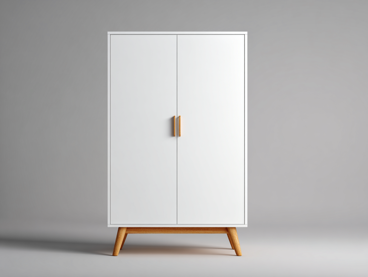 Armoire 2 portes en bois et panneaux finis 100 x 55 x 180 cm - blanc - rangement moderne pour chambre-Luxeupyard