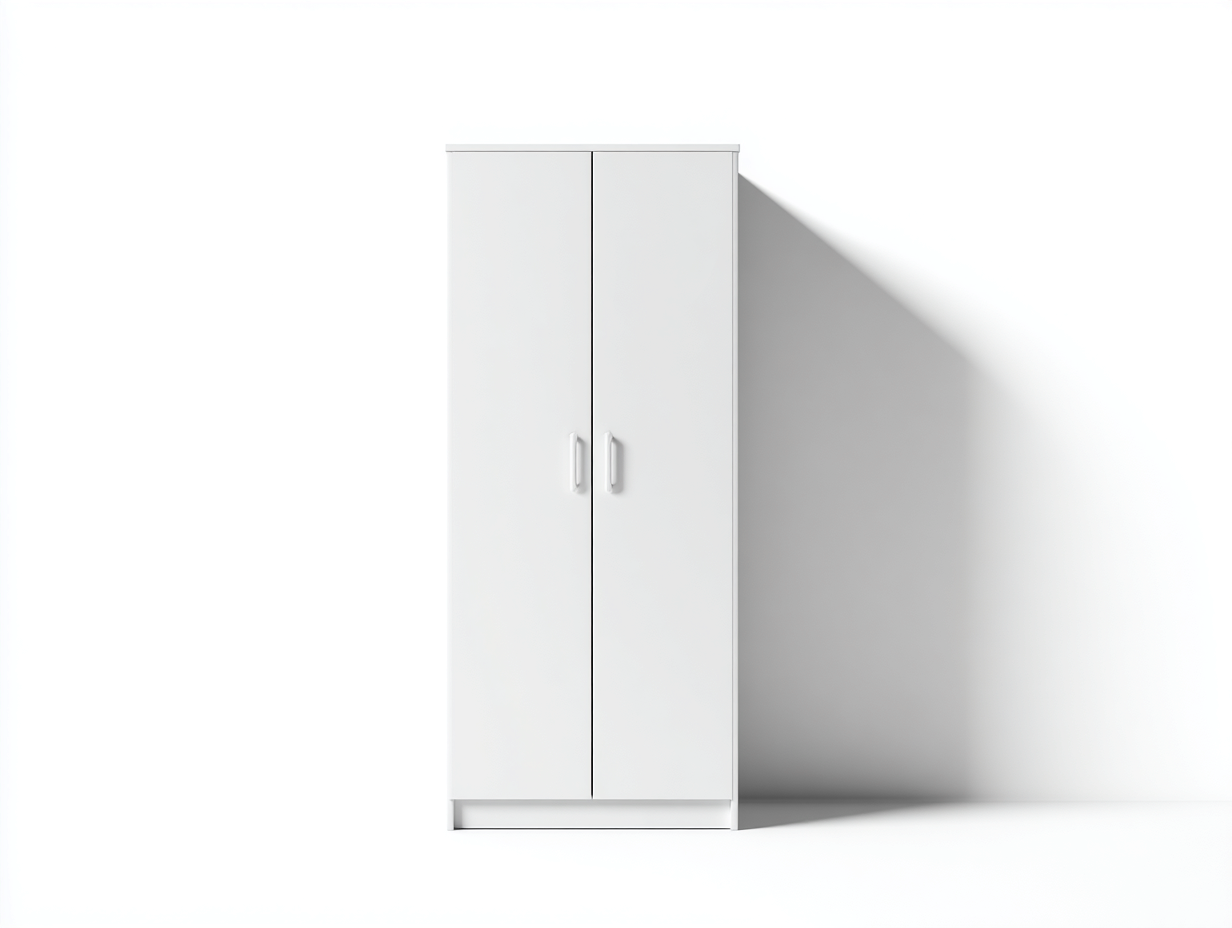 Armoire 2 portes en panneaux finis 90 x 50 x 180 cm - blanc - rangement fonctionnel pour chambre-Luxeupyard