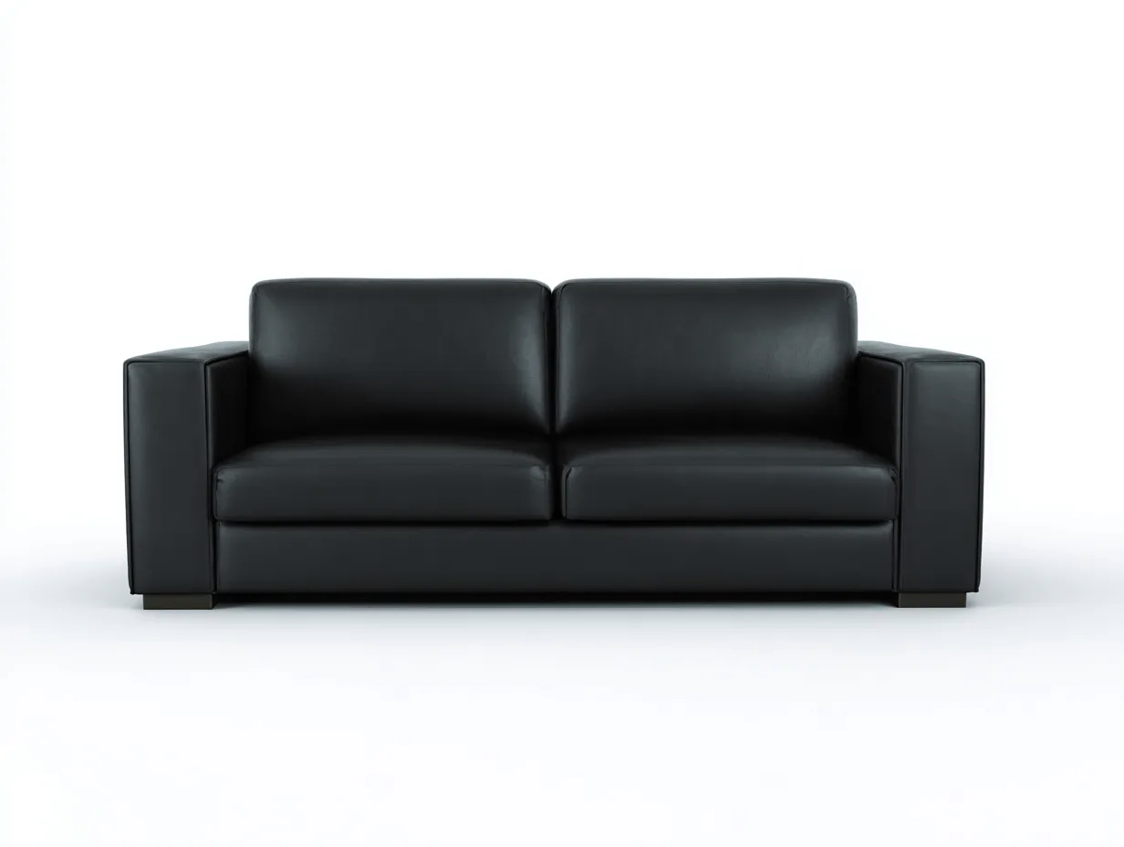 Zweisitzer Sofa-Leder-180x86x78 cm-Schwarz-Minimalistisches Design-Cottagohaus