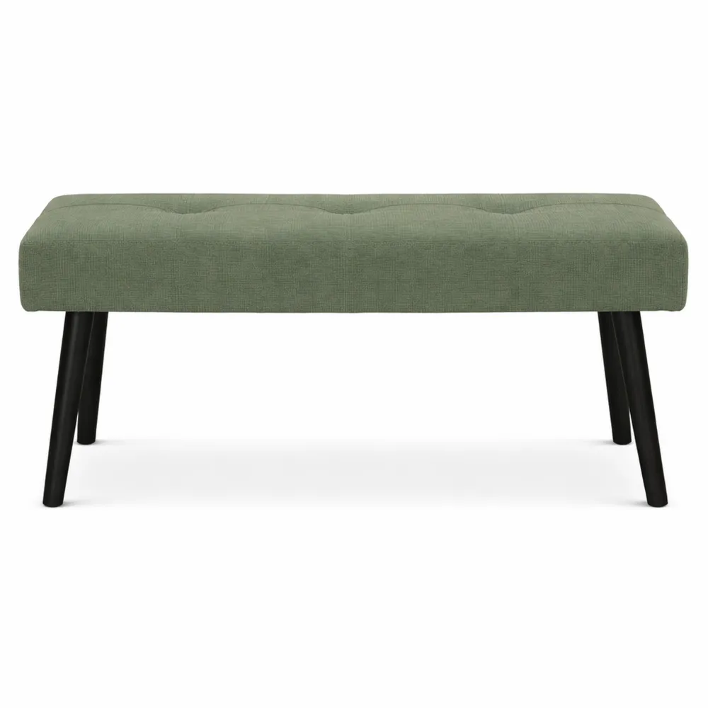 Banquette en velours côtelé avec pieds en acier pour salon ou chambre