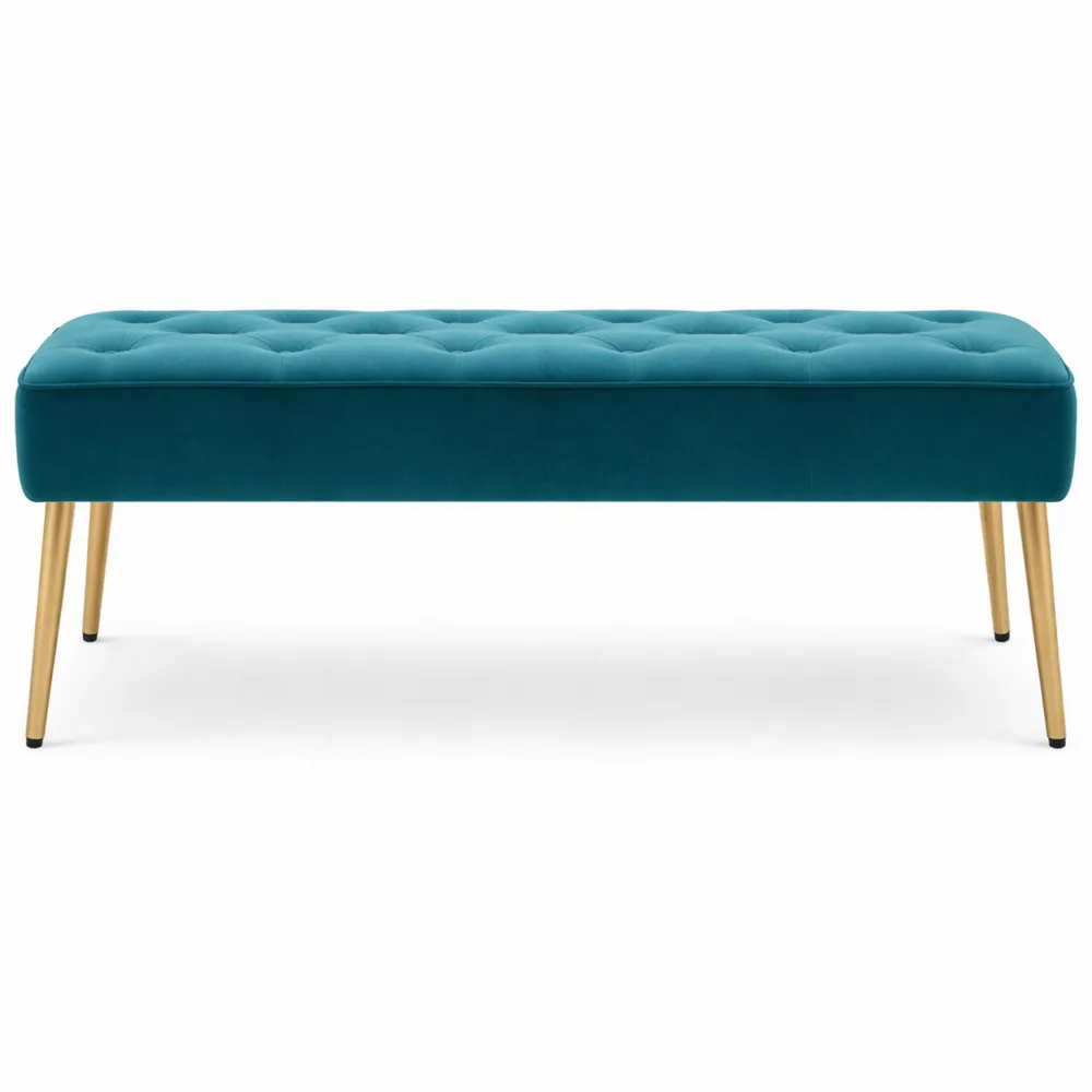 Banc de rangement en velours pour intérieur