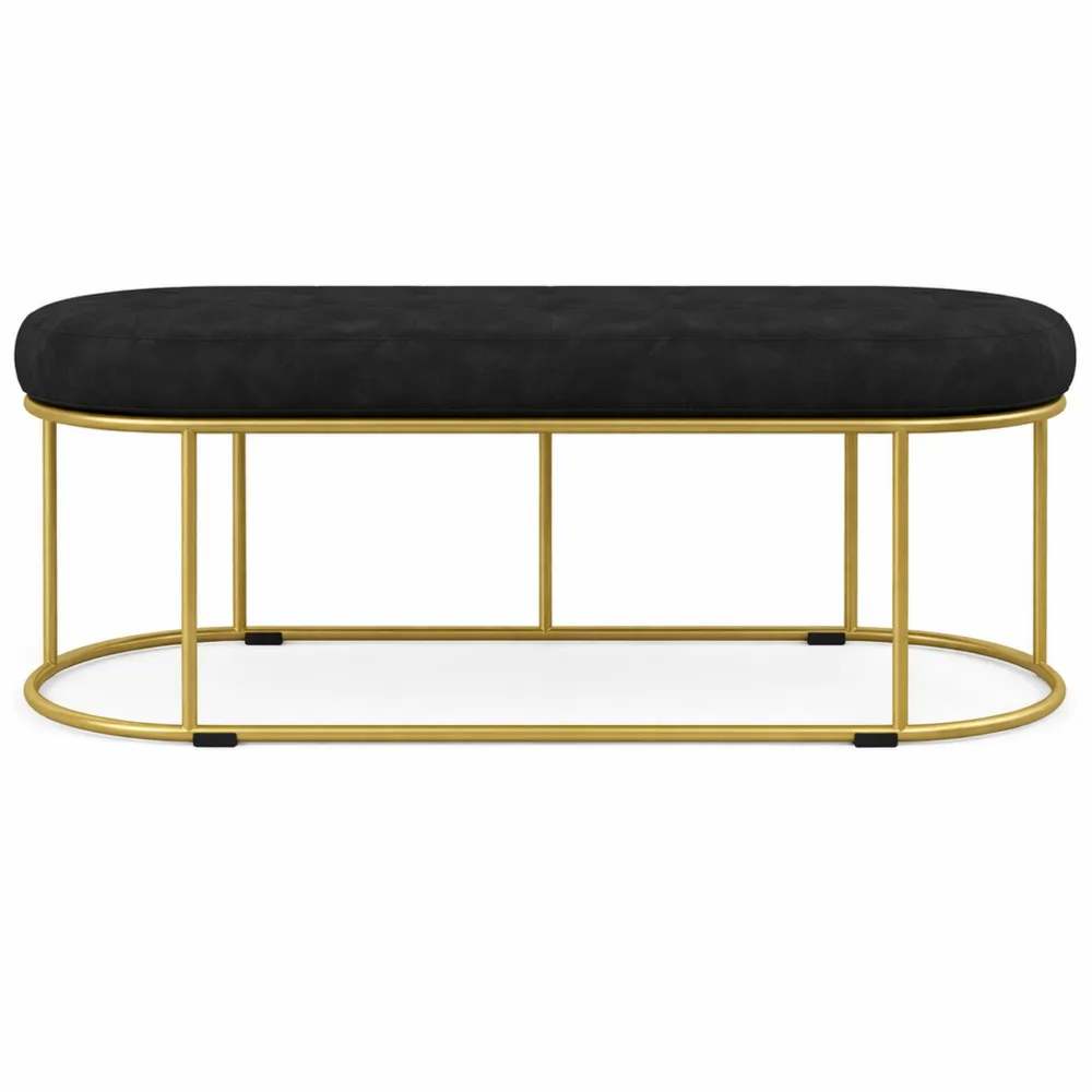 Banc rembourré en velours, pour chambre et salon, capacité 200 kg, bleu