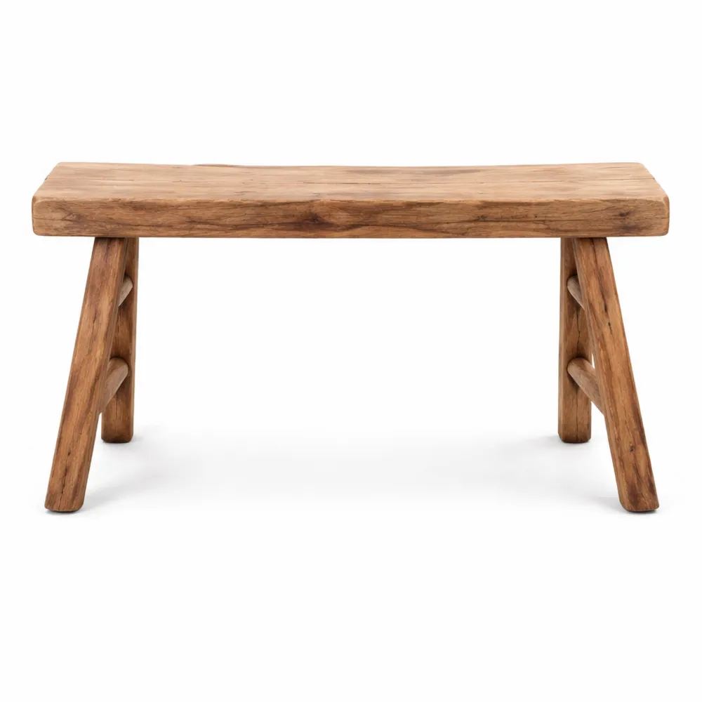 Banc en bois flotté avec entretoises, 93x44 cm, pour cuisine ou chambre