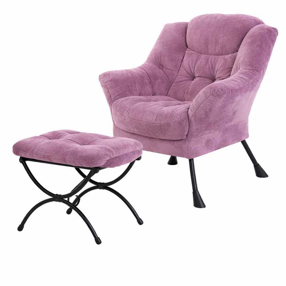 Fauteuil relax avec repose-pieds et poche latérale pour salon