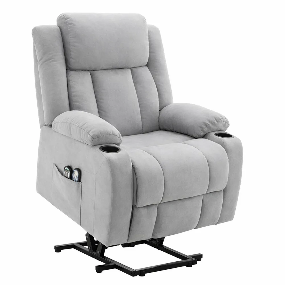 Fauteuil Relax Électrique avec Massage et Chaleur, Inclinaison Ajustable