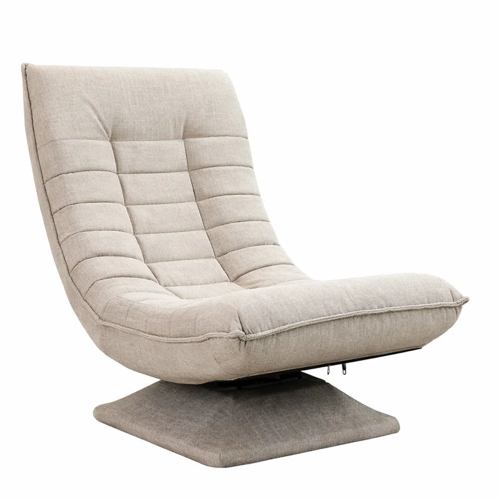 Fauteuil pivotant 360° crème, charge max 150 kg, siège relaxation 58x57x84/87 cm