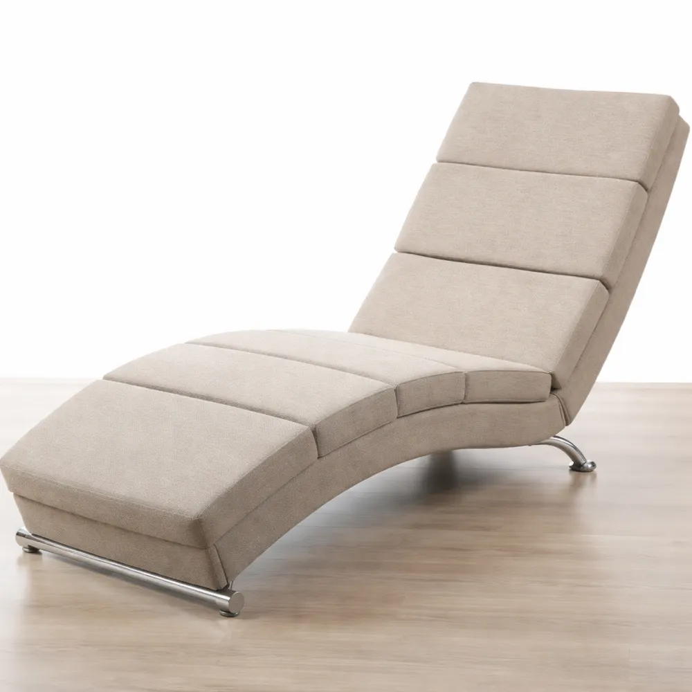 Chaise Longue d'Intérieur Relaxation en Tissu Sable
