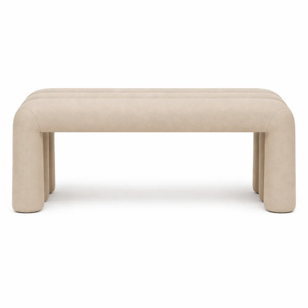Banc de Lit Moderne en Tissu Argile avec Assise Confortable