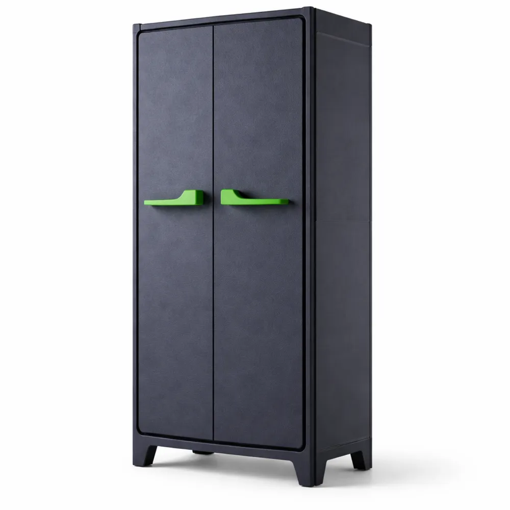 Armoire Haute de Rangement en Résine avec Étagères Modulables