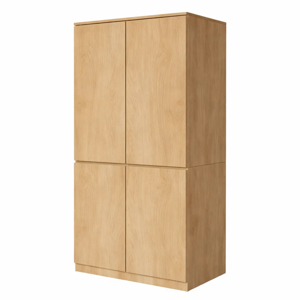 Grande penderie avec 4 portes et extension, chêne clair