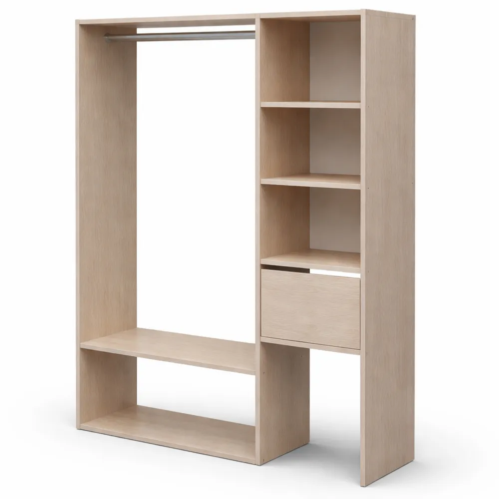 Armoire de Rangement Modulable avec Penderie et Étagères