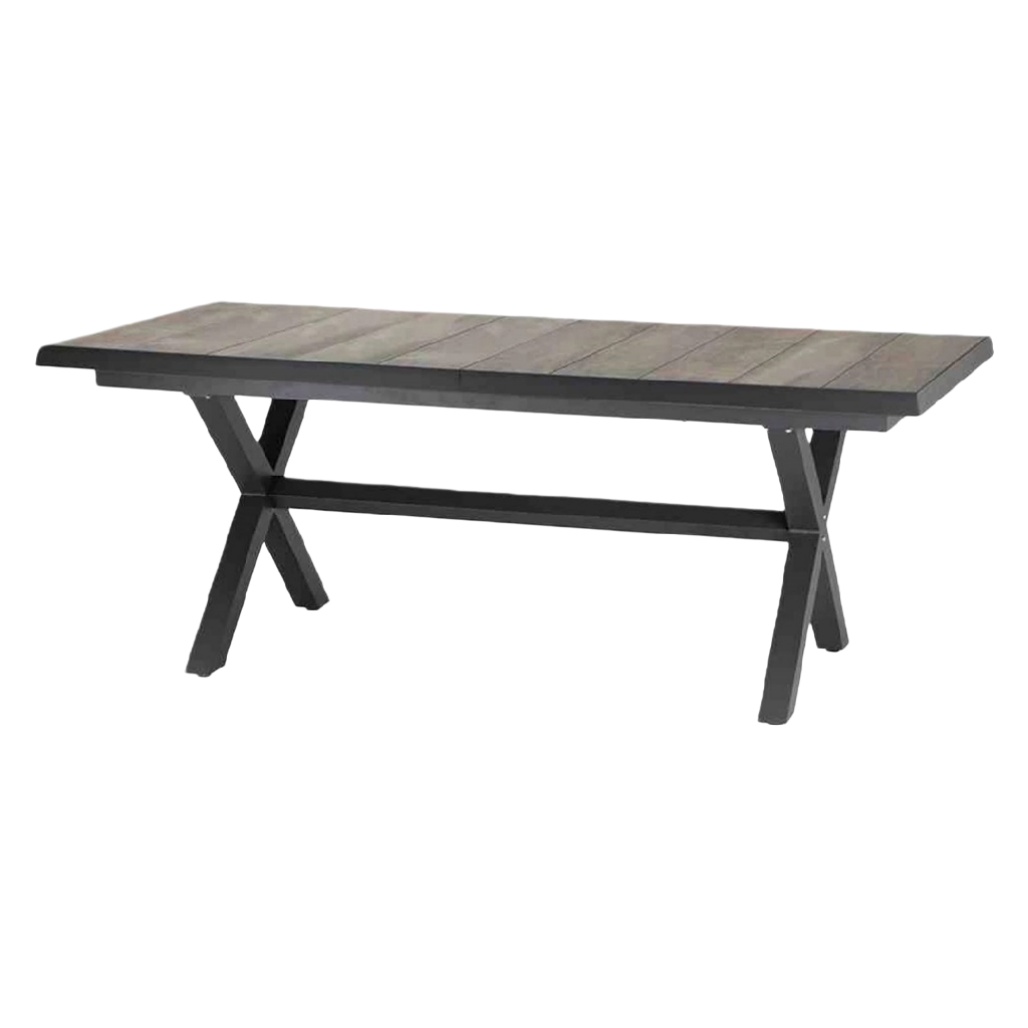 Table à manger en bois avec finition en gris - 180 x 90 x 75-nestaroa.com