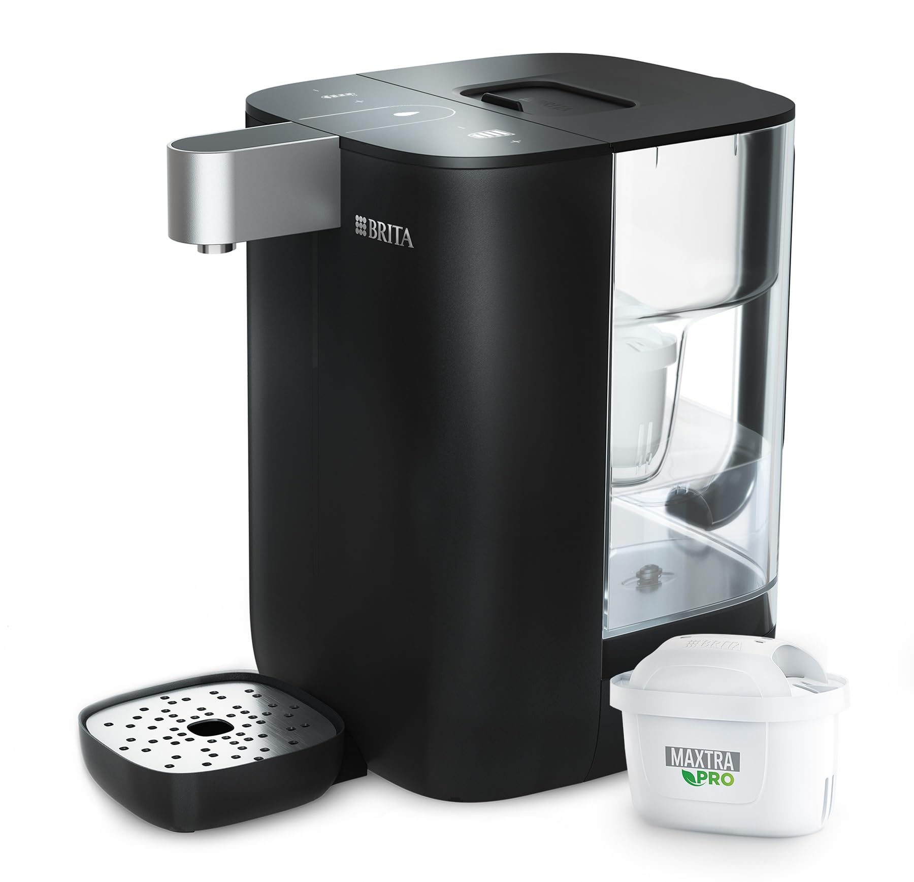 BRITA Cube Distributeur d'eau fitlrée (4.0 L) différentes températures & tailles de contenants pré-enregistrés, technologie UV-C & filtre à eau MAXTRA PRO Expert anti-tartre inclus