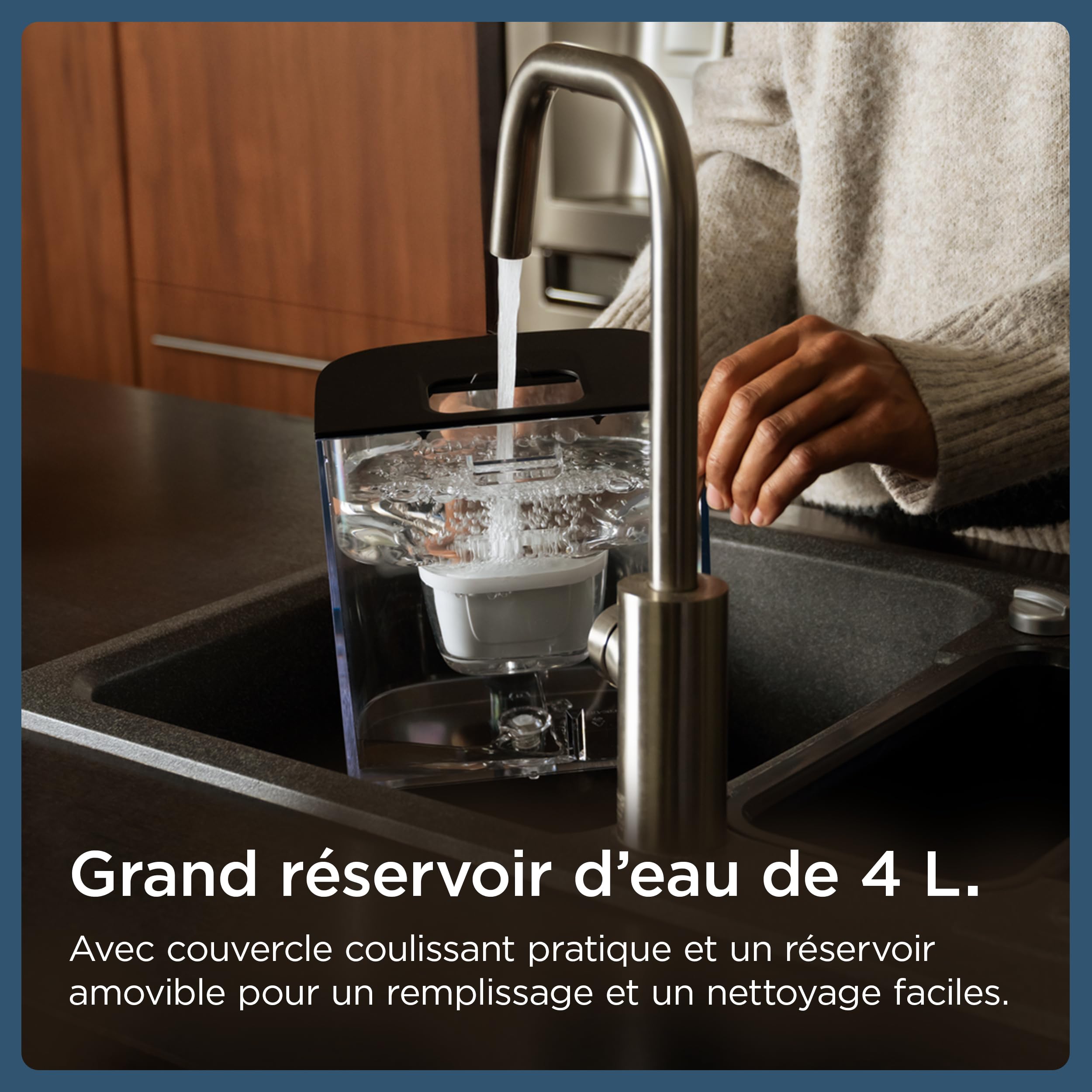 BRITA Cube Distributeur d'eau fitlrée (4.0 L) différentes températures & tailles de contenants pré-enregistrés, technologie UV-C & filtre à eau MAXTRA PRO Expert anti-tartre inclus