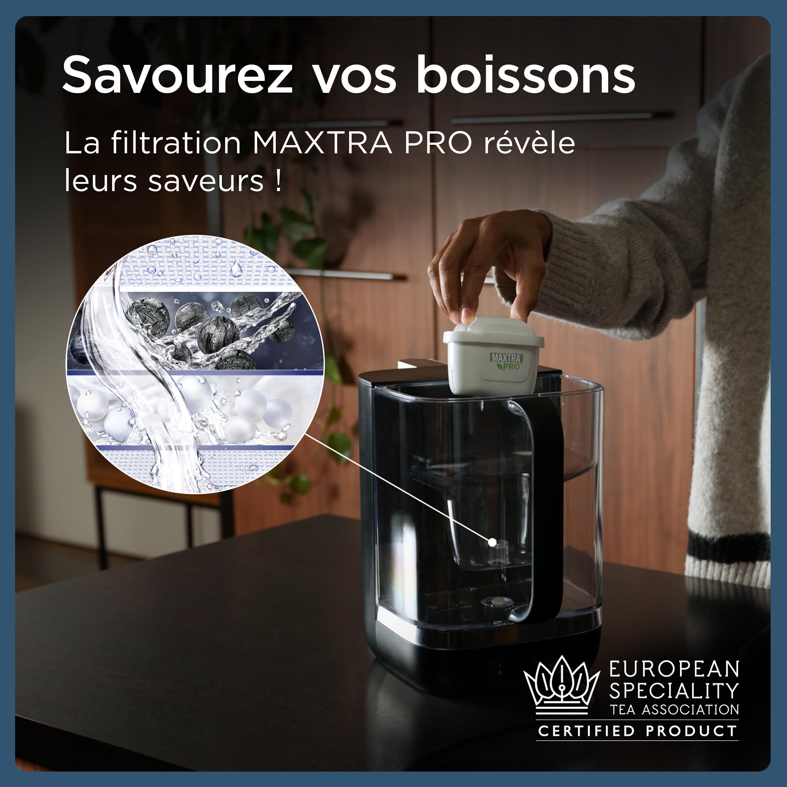 BRITA Cube Distributeur d'eau fitlrée (4.0 L) différentes températures & tailles de contenants pré-enregistrés, technologie UV-C & filtre à eau MAXTRA PRO Expert anti-tartre inclus