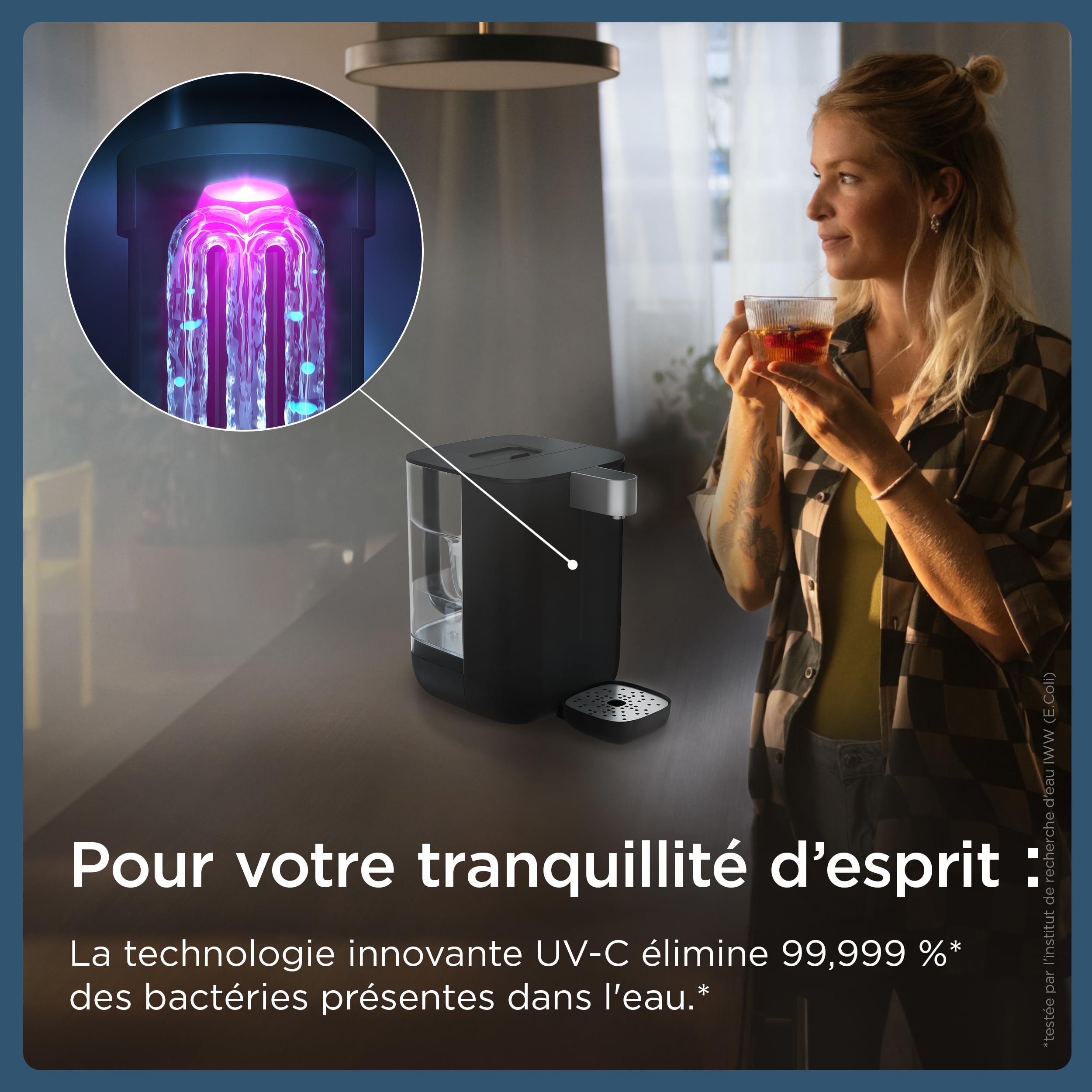BRITA Cube Distributeur d'eau fitlrée (4.0 L) différentes températures & tailles de contenants pré-enregistrés, technologie UV-C & filtre à eau MAXTRA PRO Expert anti-tartre inclus