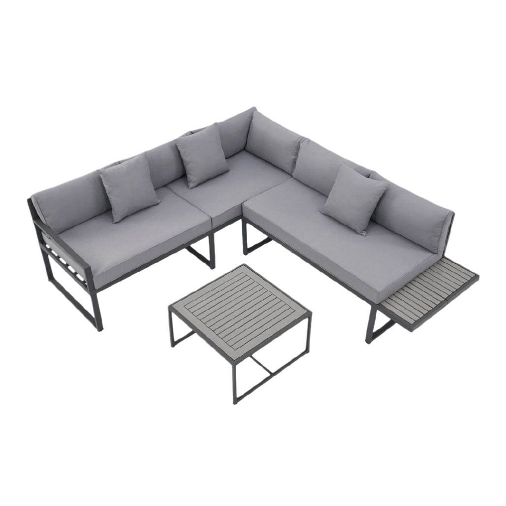 Canapé d'extérieur modulable en métal et tissu - 230 x 230 x 80-homaranest.com