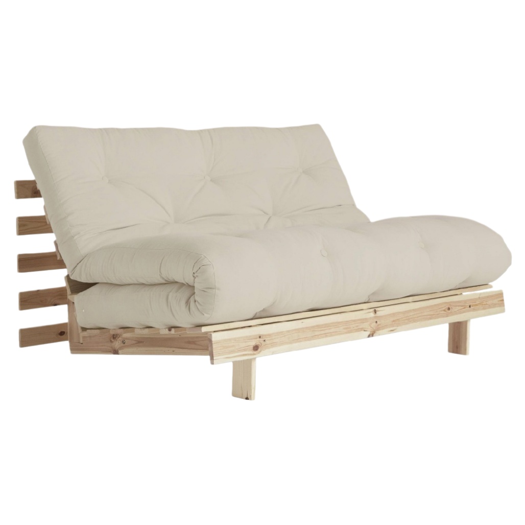 Canapé convertible en bois avec matelas rembourré - 150 x 80 x 70-homaranest.com