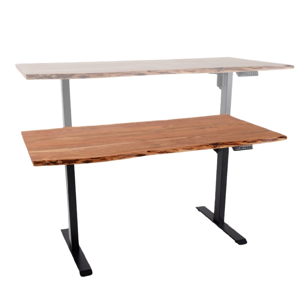 Table de bureau réglable en hauteur pour bureau en bois et métal - 120 x 60 x 75-homaranest.com