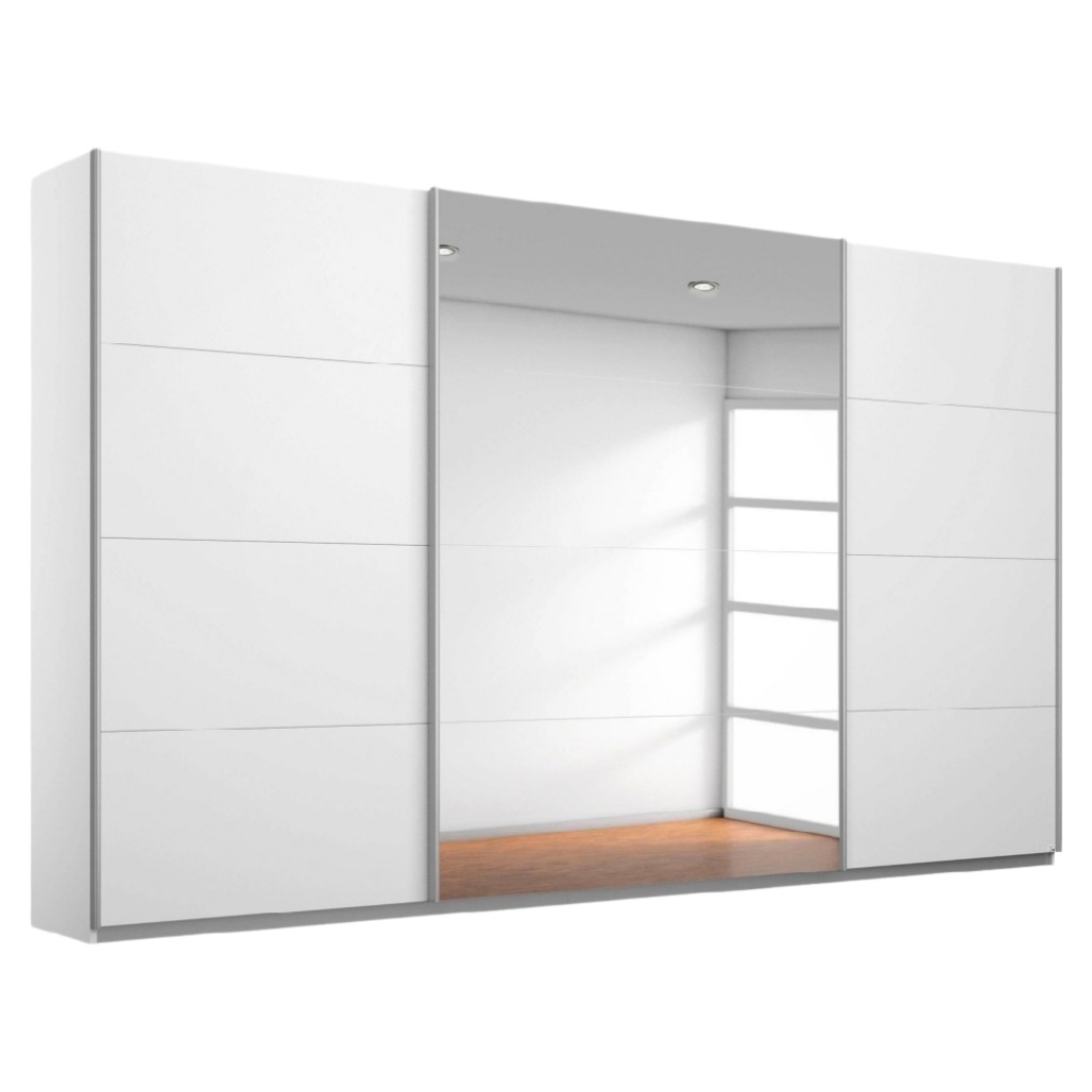 Meuble de rangement avec miroir pour chambre en panneaux de particules - 200 x 60 x 220-cozellehome.com